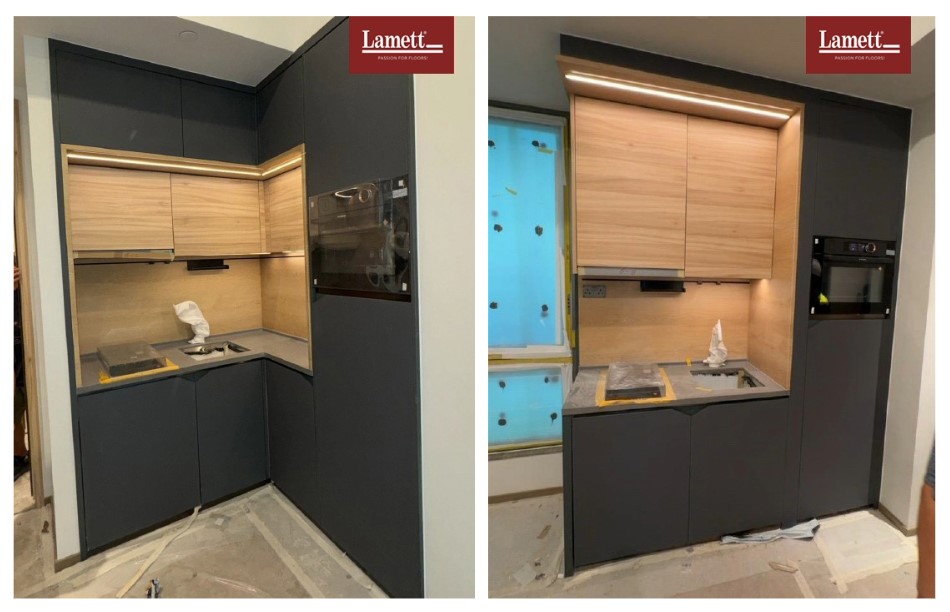 Lamett樂邁石晶地板客戶應用案例-廚櫃CFL