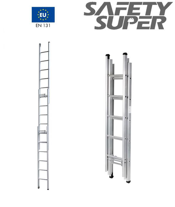伸縮鋁梯直梯-en131認證伸縮鋁直梯-一字拉縮雲梯-單面伸縮直梯-Aluminium-Extension-Ladder-消防梯