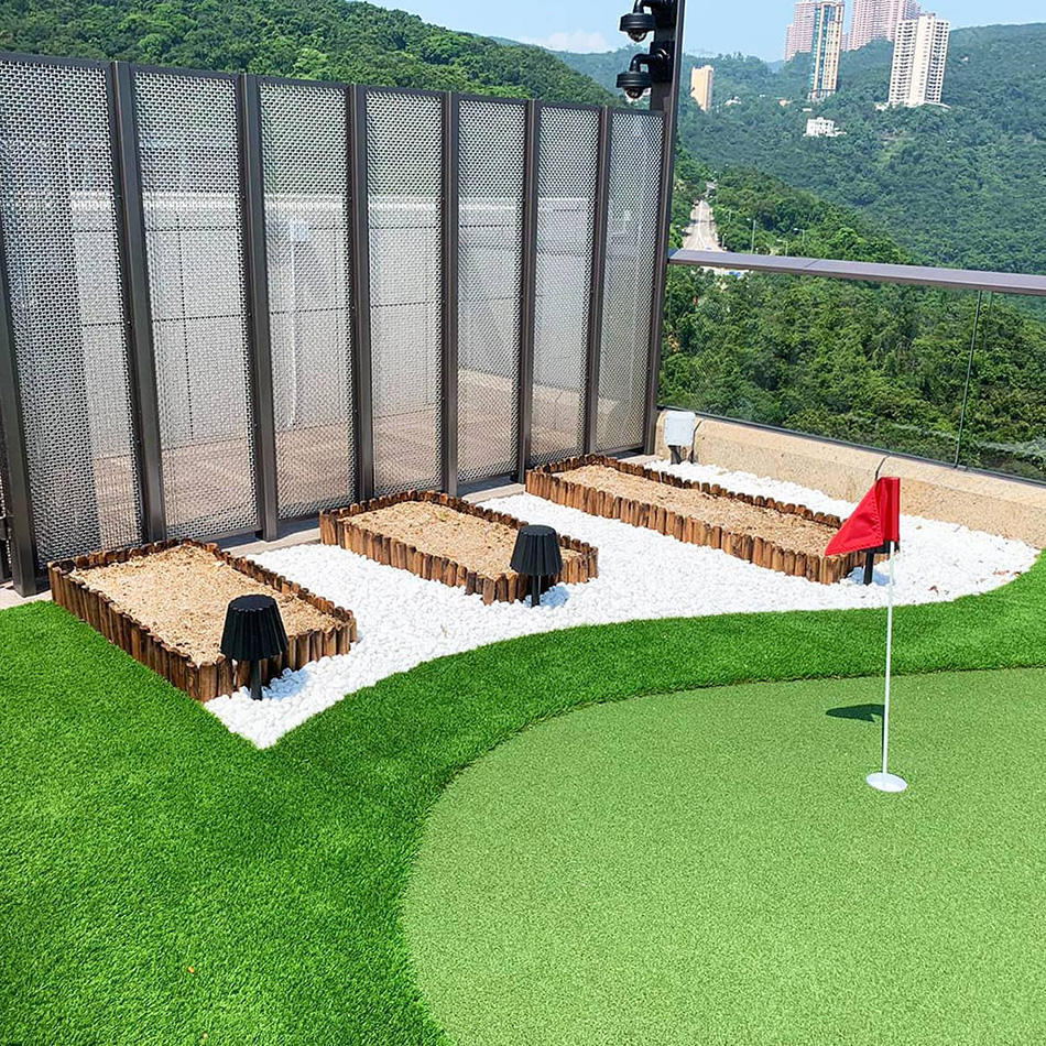 高爾夫球場人造草地工程-Golf-Artificial-turf-仿真草球場工程-鋪人造草皮-仿真草工程-假草綠化工程-香港天台綠化工程
