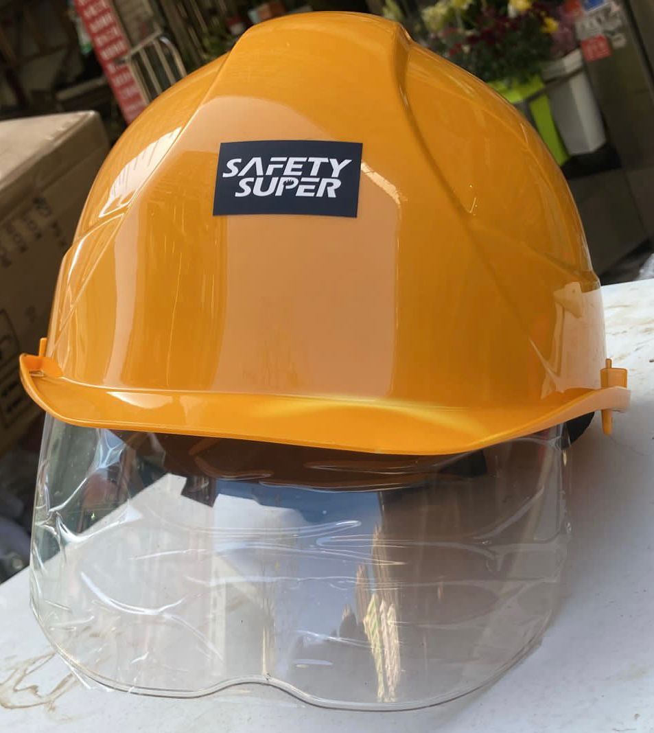 SAFETY-SUPER工業安全頭盔連眼罩-工程安全帽