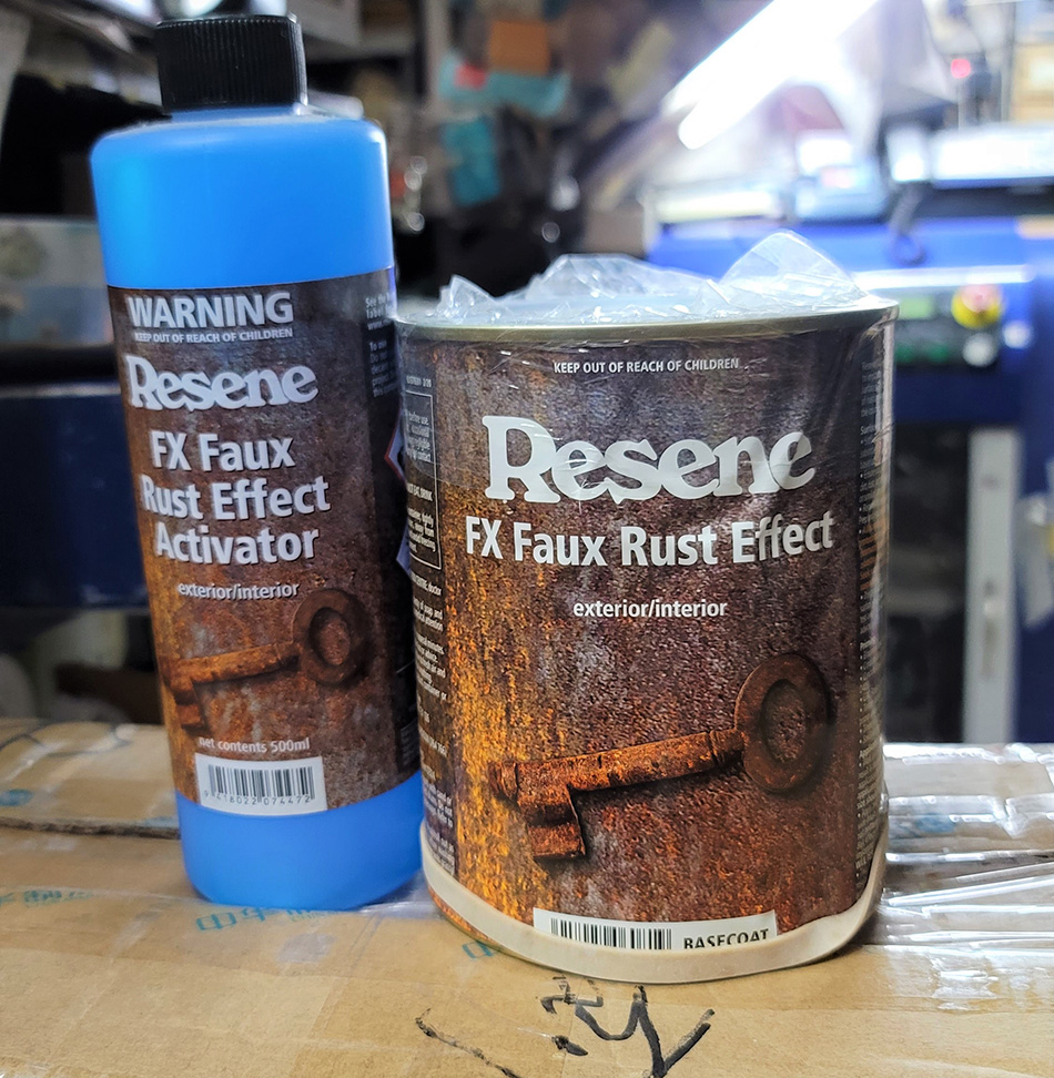 Resene-FX-Faux-Rust-Effect水性仿銹藝術漆／鏽化漆／鐵鏽漆／藝術油漆／藝術牆漆／仿金屬漆／Resene油漆